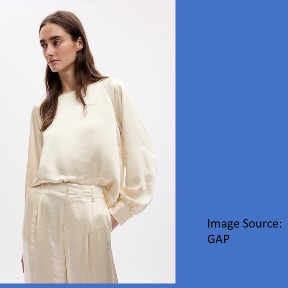 GAP Women's Elegant Cream silk look Blouse